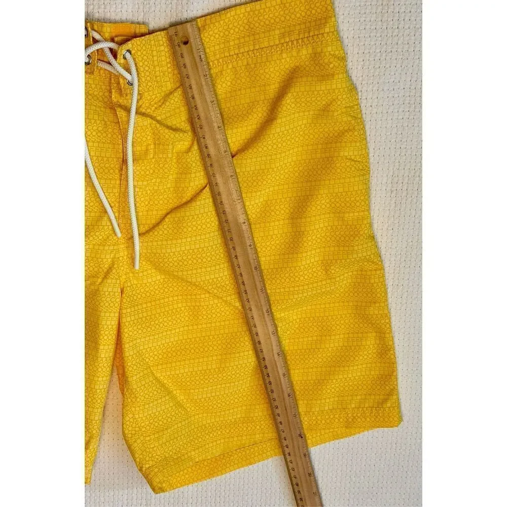 Lacoste Netted Yellow Men’s Board Swim Trunks Large - Picture 6 of 10